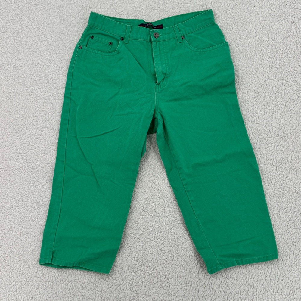 Bill Blass Petite Easy Fit Capri Jeans Women Size 10P Green Cotton Denim Vintage